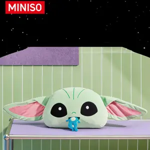 MINISO Star Wars Series No.20 Grogu Big Head Eating Frog Lounger Pillow – Cute Plush Cushion with Pull-Out Frog, Soft Support Pillow, Perfect Gift for Star Wars Fans!