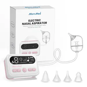 MomMed Nasal Aspirator for Baby, Electric Nasal Aspirator, Baby Nose Sucker with 9 Suction Levels & 4 Silicone Suction Tips , Automatic Nose Cleaner with Music and Light Soothing Function outdoorfun