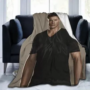Jensen Ackles Fleece Blanket Throw Blanket for Couch - Cozy Luxury Bed Blanket Microfiber and Throws for Sofa