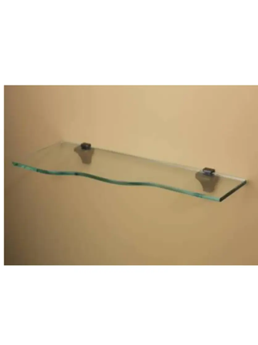 Concepts Bliss Opaque Finish 1-Layer Glass Floating Shelf - Wall-Mounted with Stepped Curves, No-Assembly Modern Home Decor Shelf for Home Supplies Organization