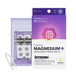 FreeGo Magnesium+ Microdarts Pimple Patch (Medium 8 Count) Acne Treatment with Niacinamide Salicylic Acid Tea Tree & Cica for Gentle Skin Repair and Acne