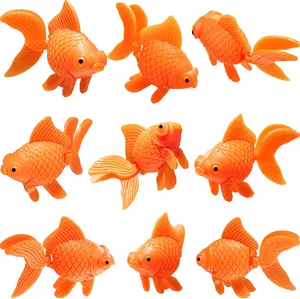 30Pcs Fake Goldfish Plastic Floating Artificial Aquarium Fish Realistic Moving Orange Goldfish Ornament Decorations for Aquarium Tank - Home Improvement.