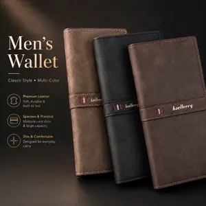 RFID Blocking Leather Bifold Wallet for Men - Slim Card Holder with Checkbook Slot & Purse Design