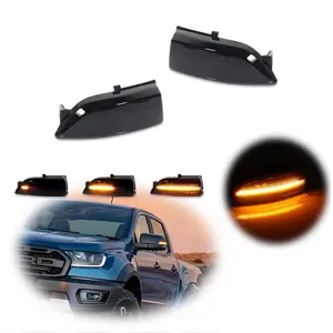 2pcs Smoked Dynamic LED Side Mirror Indicator lamps Lights For Ford Ranger Lariat T6 Raptor,Replace OEM EB3Z-13368-A, EB3Z-13368-B, AB39-13A356-AA, AB39-13A355-AA