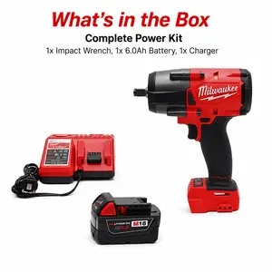 Milwaukee M18 FMTIWF12 18V Impact Tool - 1000Nm Max Torque, Portable Hardware for Truck Wheel, Structural Bolt Work Cordless Driver Drill toolset
