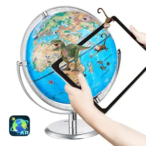 VEVOR Educational Globe for Kids, 10 in/254 mm, Interactive AR World Globe with AR Golden Globe APP LED Night Lighting 720 °   Rotation, STEM Toy Gifts for Kids Compatible with Android or iOS Devices
