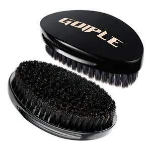 Wave Pomade Wave Styler Brush Great for Wolfing, Boar Bristle Beard & Wave Brush for Barbers & Daily Use Black Compact Design