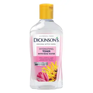 Dickinson's Enhanced Witch Hazel Hydrating Toner with Rosewater, Alcohol Free, Natural Formula, 16 Fl Oz (Pack of 1)