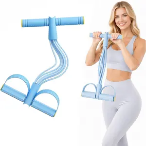 Upgraded Pedal Resistance Band with Handle, Durable Thickened 6-Tension Rope Pull Gear, Full Body Fitness Equipment for Arm & Leg Workout