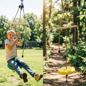 Plastic Round Swing, Petal Shape with Monkey Bar, Indoor Outdoor Backyard Playground Toy, Kids Exercise Equipment, Fun Game, Outdoor Patio Swing