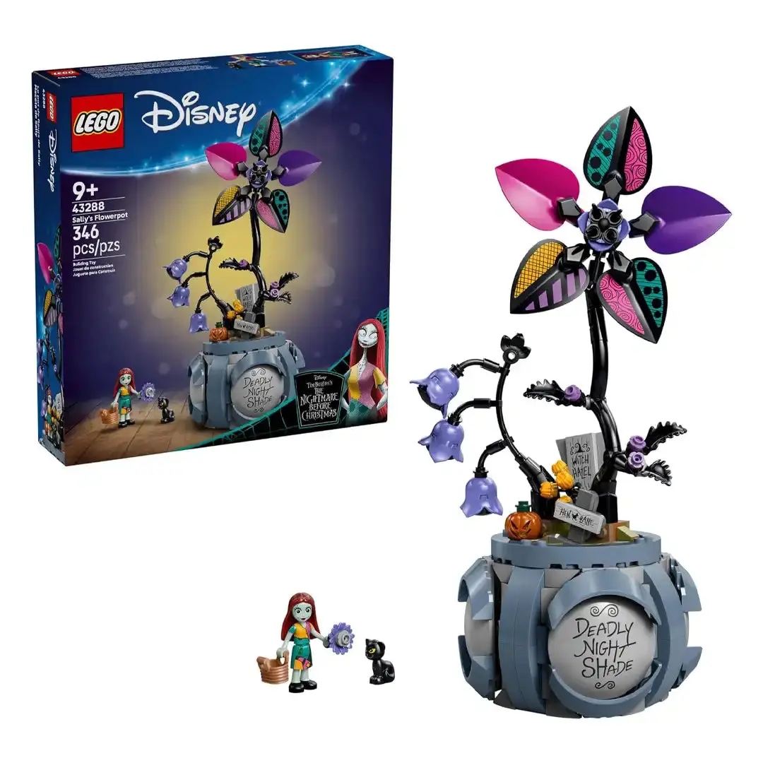 LEGO Disney Sally's Flowerpot Building Toy Set (43288), Collectibles with Role-Play Elements, 10.5 in. High Spooky Decor with Hidden Kitchen Play Space for Ages 12+