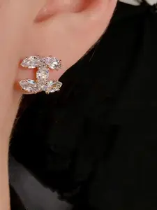 Sweet Zircon Letter Earrings for Women, Unique Design Fashionable Nameplate Jewelry, Versatile Daily Wear Ear Accessories