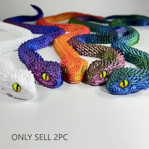 2-Pack 3D Printed Snake Stress Relief Toys, 30cm Long Decorative Animals, Home & Office Use, Party Gift, Unique New Design, Stress Relief Decoration