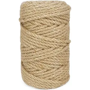 4mm Jute Rope 164  Heavy Duty and Thick Twine Rope for Gardening Arts Crafts Packing Bundling Recycling and Home Decor Brown