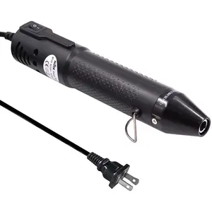 Embossing Heat Pen Mini Heat Gun Hot Air Pen Tools Shrink Pen with Stand For DIY Embossing And Drying Paint Multi-Purpose Electric Heating Nozzle 150W 110V (Black,Black)