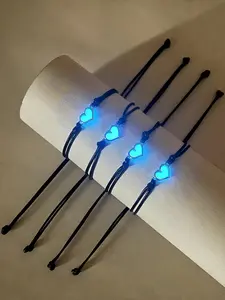 Luminous Heart Decor Bracelet, Adjustable Bracelet for Women & Men for Party, Daily Decor, Trendy All-match & Exquisite Jewelry for Gift