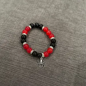 Spider red black bracelet 10mm