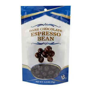 First Choice Candy Dark Chocolate Espresso Bean, Rich Cocoa Coating, 3.5 oz, Resealable Bag, Snack Size (PACK OF 6)