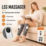 AERLANG Wireless Cordless Leg Massager - Christmas Gift, Self Care Product, Cool Relaxing Gift for Women, Knee Pain Relief, Calf Air Compression Heat Therapy Device with 3 Intensities, 3 Modes, Easy to Use, Circulation Boost