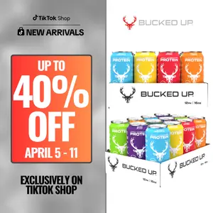 Bucked Up Ready-to-Drink Lightly-Carbonated Protein Soda | 1 Case (12 Cans, 16 oz each) | Protein Isolate, 100 Calories, Zero Sugar