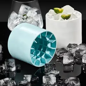 Food Grade Silicone Ice Mold Round Cylinder Ice Cube Making Mold Freeze Quickly Safety Ice Bucket Cup Kitchen Whiskey Beer Maker