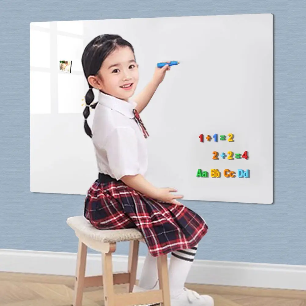 Magnetic White Board Sticker Include Marker Magnet Eraser Magnetic Whiteboard Contact Paper Removable Magnetic Dry Erase Whiteboard Erasable Surface for Teaching Training Office and Home Use