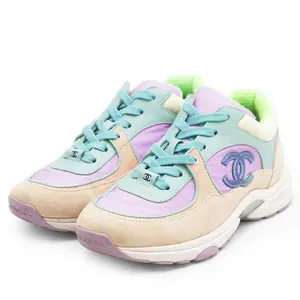 Pre-owned CHANEL Suede Small Leather Goods Sneakers