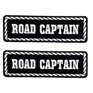 Road Captain MC Biker Patch [Iron on Sew on 4.0 X 1.25] 2 Piece for Jackets, Vests, Hats, Backpacks, and Tactical Gears