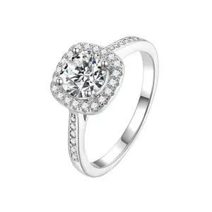 925 Sterling Silver Synthetic Moissanite Ring