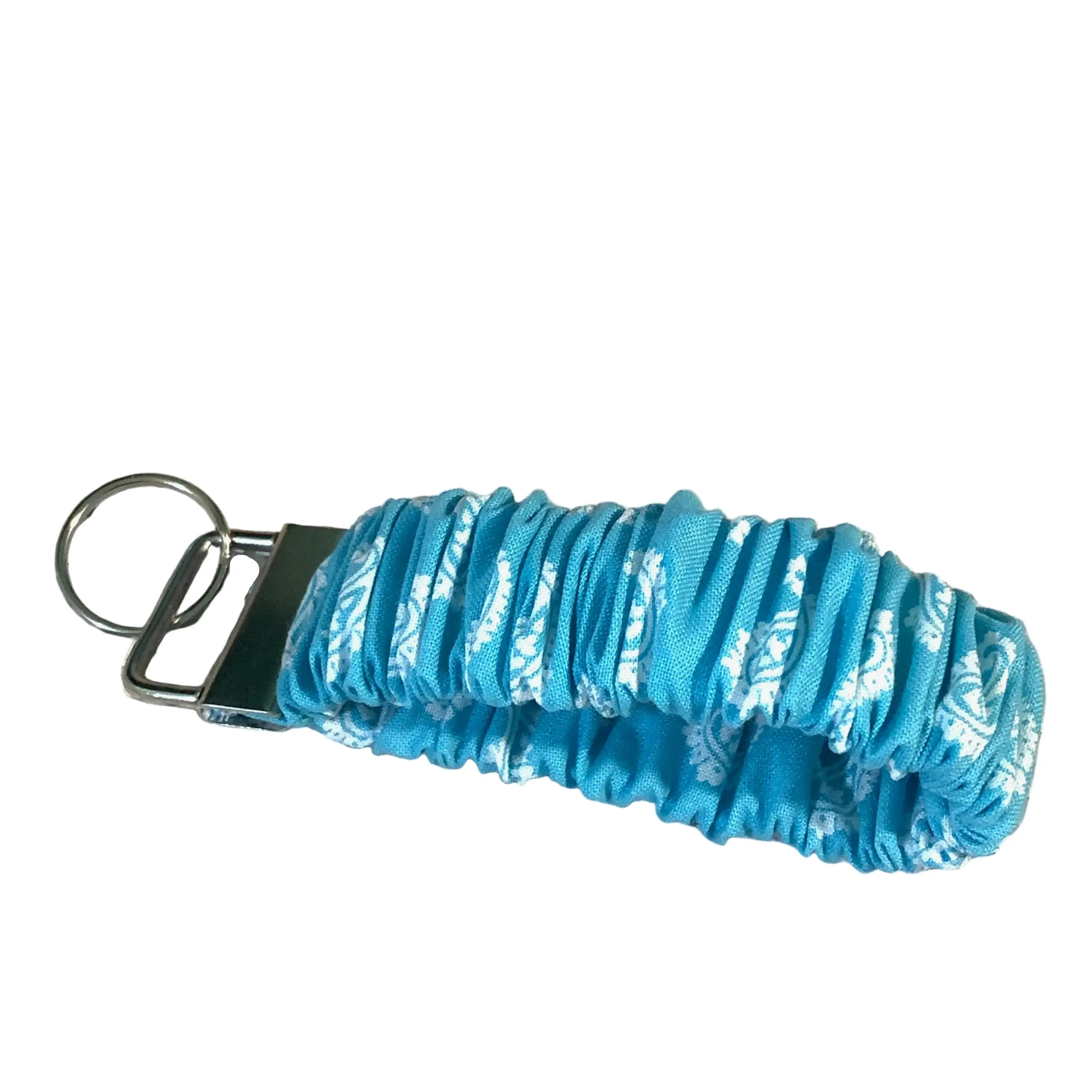 Scrunchie Key Fob - Paisley - Teal - Keychain