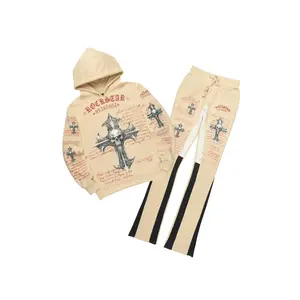 Bowman Beige/Multi Hoodie/Stacked Flare Track Set