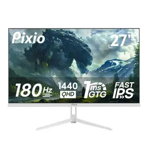 Pixio PX278 Wave 27 inch 180Hz Refresh Rate QHD 1440p Resolution Fast IPS Panel 1ms GTG Response Time Gaming Monitor with Adaptive Sync