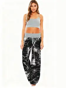 Women's new printed Knitted pants casual pants loose pants home pants comfortable sleeping pants S-XXL