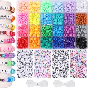 Friendship Bracelet Making Kit, 24 Colors Bucket Beads with Letter Beads, DIY Mix Beads, DIY Craft Jewelry Necklace, Perfect for Handmade Accessories