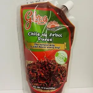 Gloria Chile de Arbol Puree - 17.6 oz Premium Authentic Mexican peppers used as a base for salsa's, add to stews, soups or dash it on any dish to kick it up a notch! Just be careful...for sensitive stomaches, a pea size goes a long way.