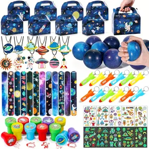 84pcs Space Party Favors with Box Stress Balls Tattoos Stamps Necklaces Bracelets, Outer Space Birthday Decorations Gift Goodie Bag Stuffers Astronaut Toys for Kids Boys Girls,summervibes