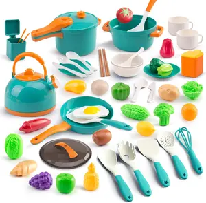 Kids Play Kitchen Accessories Set – 56‑Pc Pretend Cooking Toy with Mini Cookware & Play Food – Kitchen Playset for Toddlers, Boys & Girls – Learning Gift
