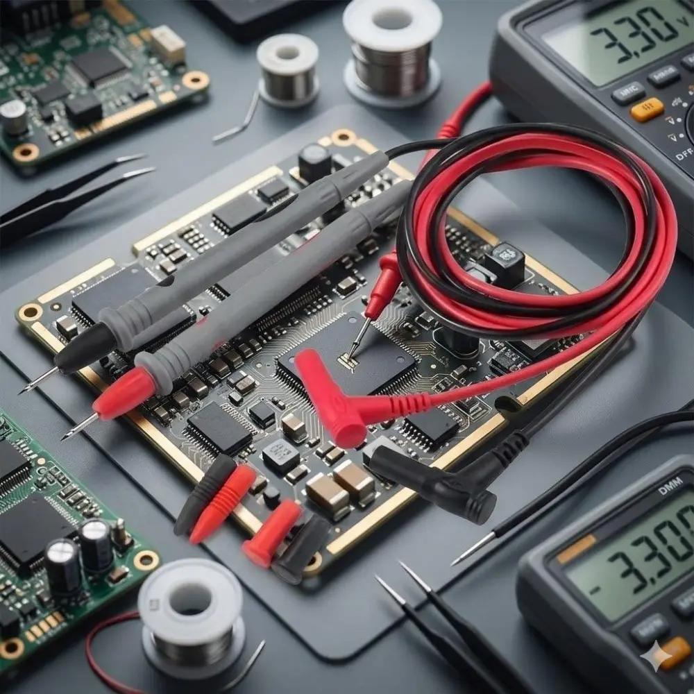 Industrial-Grade Silicone Multimeter Test Leads, 1000V High-Voltage, Anti-Tangle Copper Probes, Professional Electrical Testing Tools, Slip-Resistant Connectors, 20A Heavy-Duty Wires, Durable Meter Probe Kit, Voltage Tester, Voltage Current Tester