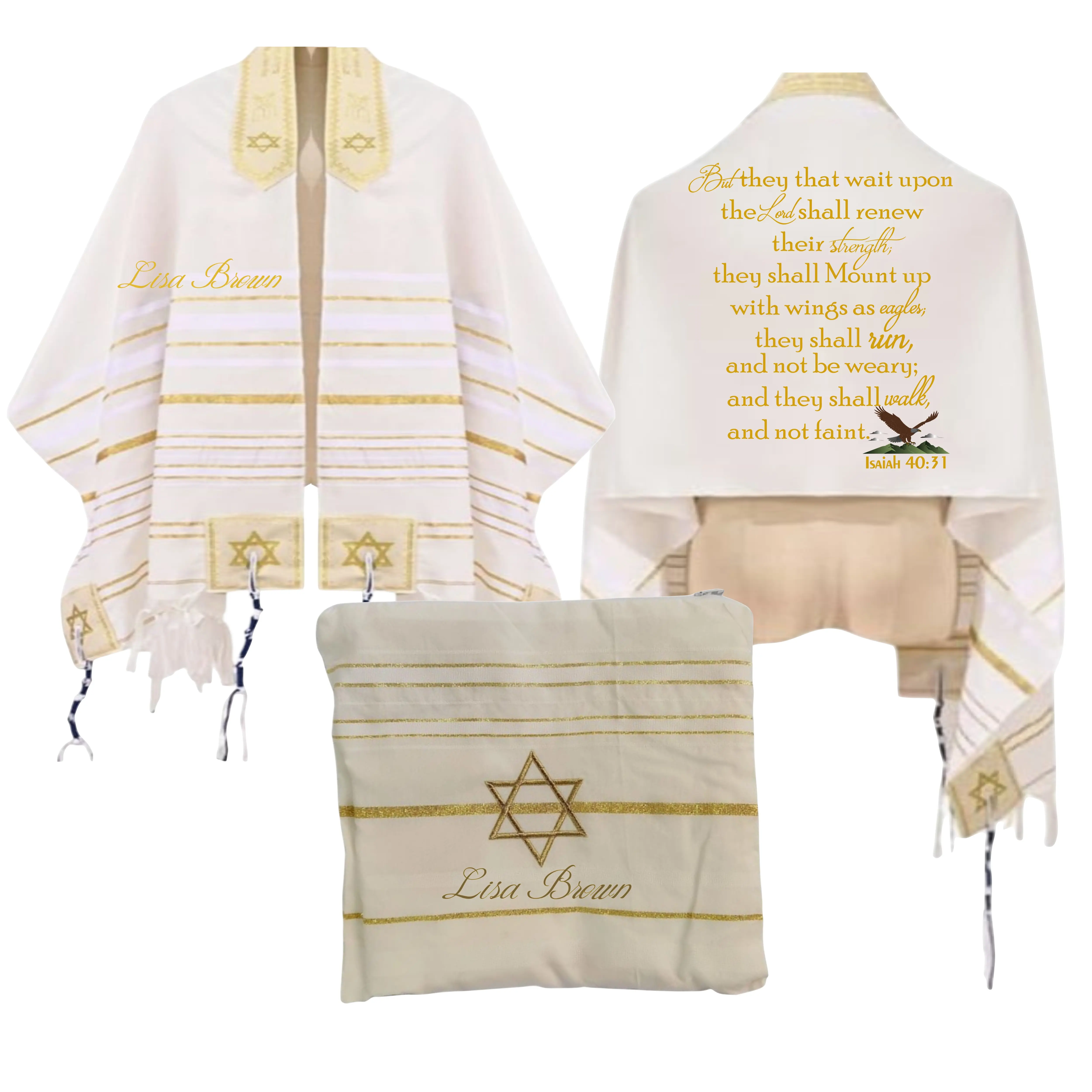 Personalized Prayer Shawl with Name & Scripture | Christian Messianic Tallit | Faith-Inspired Comfort Gift for Men & Women