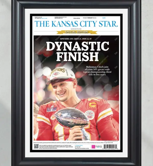 2024 Special Edition: Kansas City Chiefs “DYNASTIC FINISH!” Super Bowl LVIII Champions Commemorative Print - POSTER NO FRAME