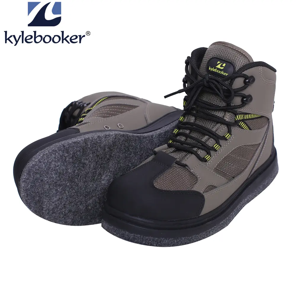 Kylebooker Men's Felt Sole Wading Boots - Lightweight, Breathable Mesh Outdoor Leisure Footwear with Anti-Slip Traction for Fishing & Hunting