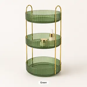 360° rotating cosmetic organizer, large capacity transparent acrylic for storing cosmetics and skincare products, multi-layer rotating perfume organizer with lipstick holder, suitable for bathroom vanity, a great birthday gift for your girlfriend.