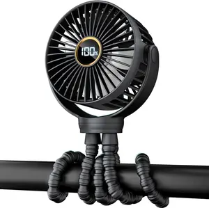 [New Deal] Portable Stroller Fan, Small Battery Powered Cooler with 360° Rotation, Rechargeable Mini Personal Stroller Accessory for Car, Bike,