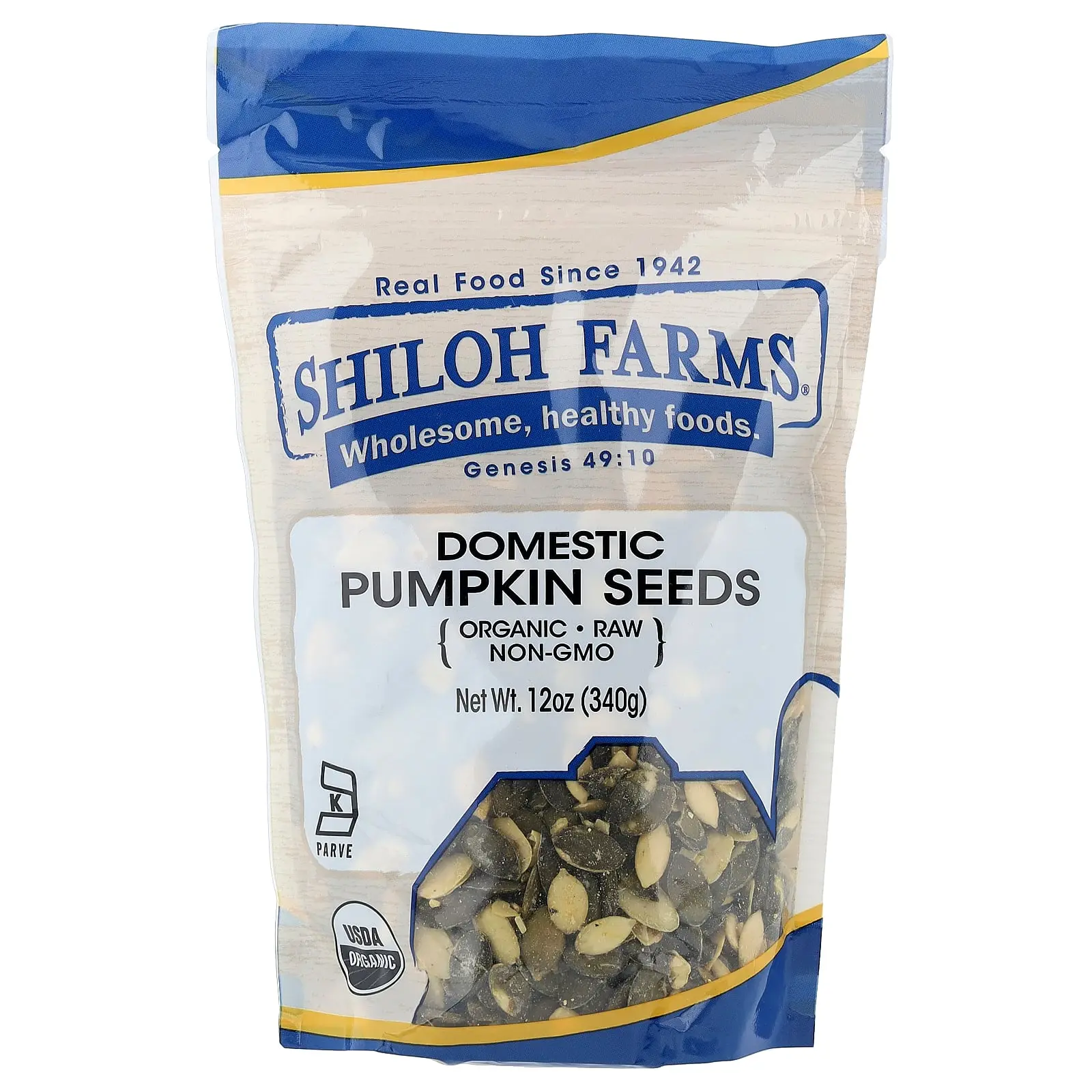 Shiloh Farms Organic Domestic Pumpkin Seeds, 12 oz (340 g)
