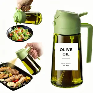 1pc 2-In-1 Oil Sprayer & Dispenser Bottle, Cooking Oil Container for Cooking, modern Kitchen Gadgets, Olive Avocado Oil Sprayer for BBQ Salad Prep, Air Fry Accessories, Kitchenware