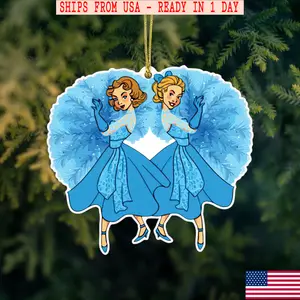 Sisters Christmas Ornament 2025 Retro Acrylic Holiday Keepsake Devoted Sisters Ornament Vintage Movie Inspired Gift 4 x 3.5 Inches Premium Clear Acrylic Gold Hanging Cord