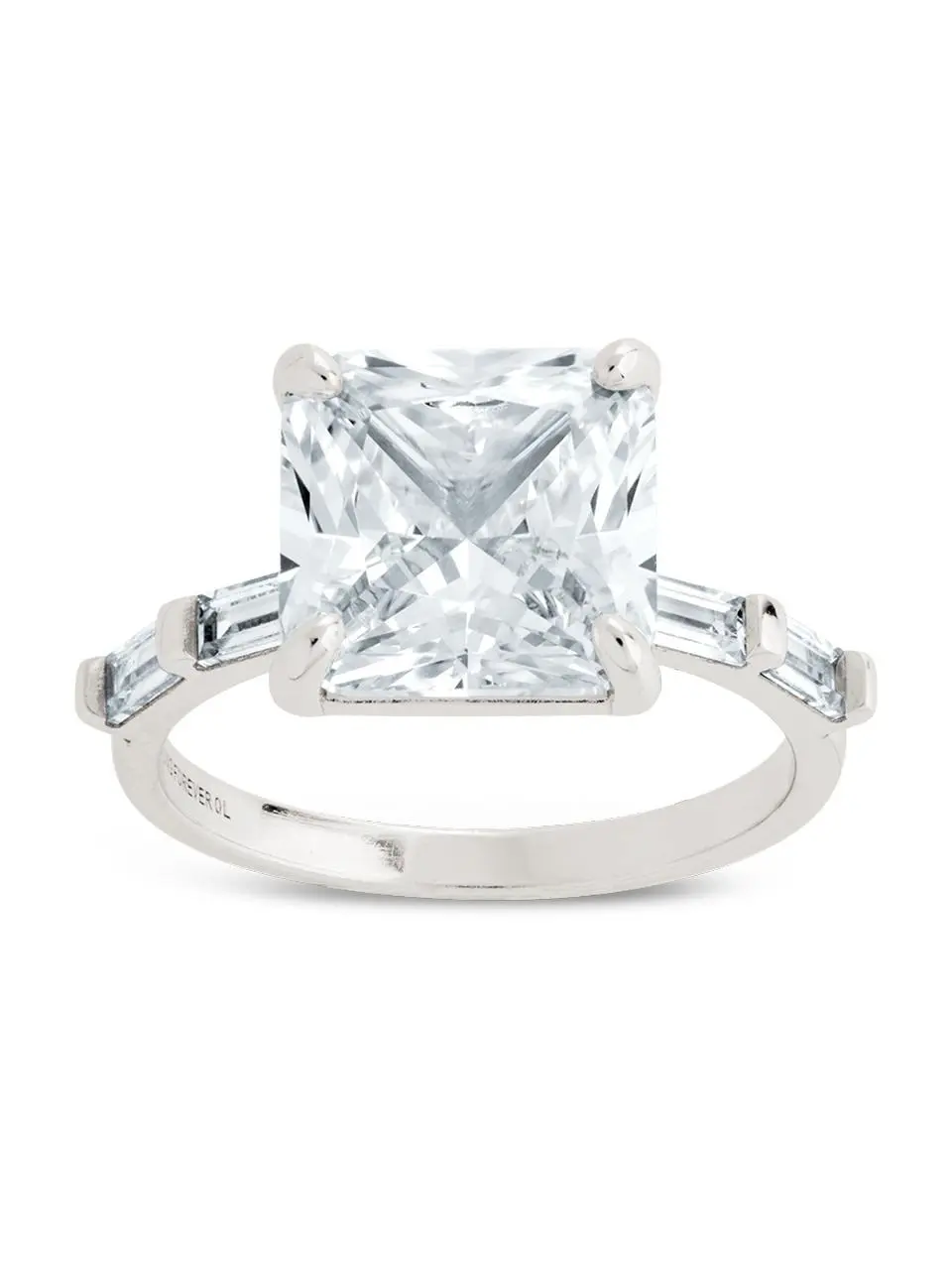 Sterling Silver Princess Baguette Ring