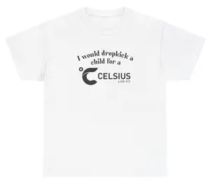 I Would Dropkick A Child For A Celsius Energy Tee Cotton Unisex Graphic Tee Funny Gift, Funny Meme shirt Funny T-Shirt Gift for Him Gift For Her Vintage Y2K Hoodie Sweatshirt