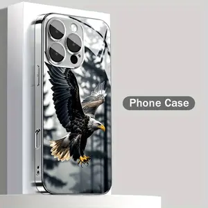 Fashion Glass Electroplated Phone Case |   Spectacular Eagle Design |   Suitable for iPhone 17/16/15/14/13/12/11/11 Pro/11 Pro Max