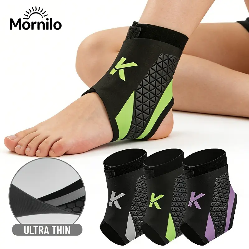 Unisex Adjustable Ankle Brace Support, Compression Sports Sleeve with Elastic Strap, Breathable Non-Slip Secure Stabilizer for Running, Basketball Recovery & Protection